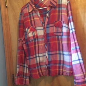 Plus Size Plaid Blouse